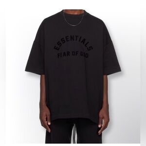 Essentials Fear of God Black Crewneck T-shirt